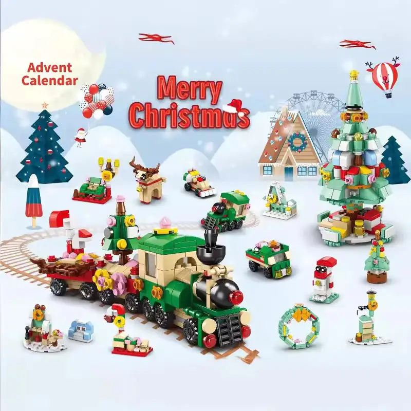 Festive Countdown Building Block Set for Kids 6+