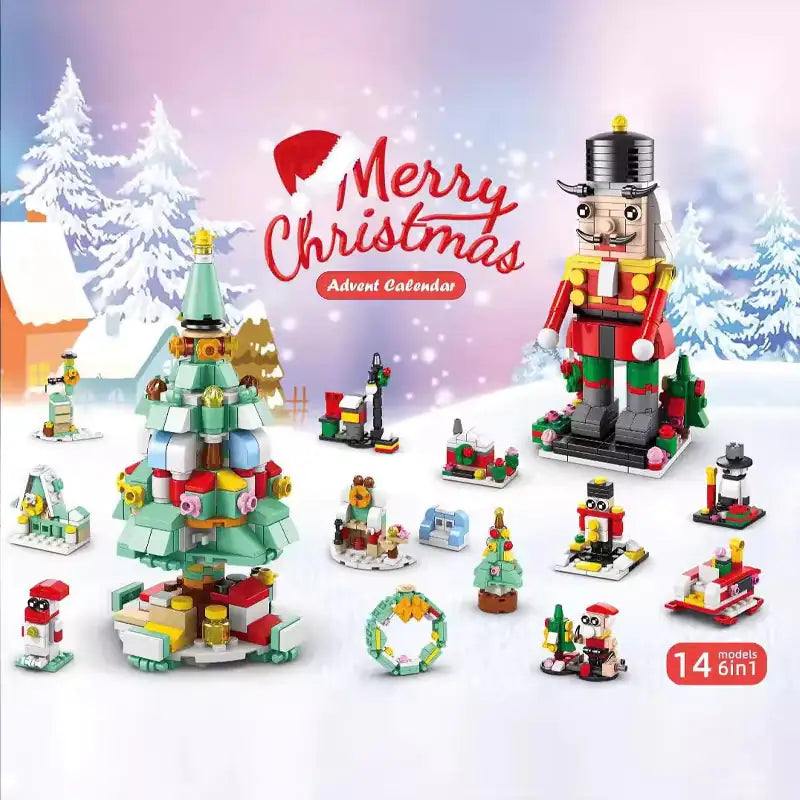 Festive Countdown Building Block Set for Kids 6+