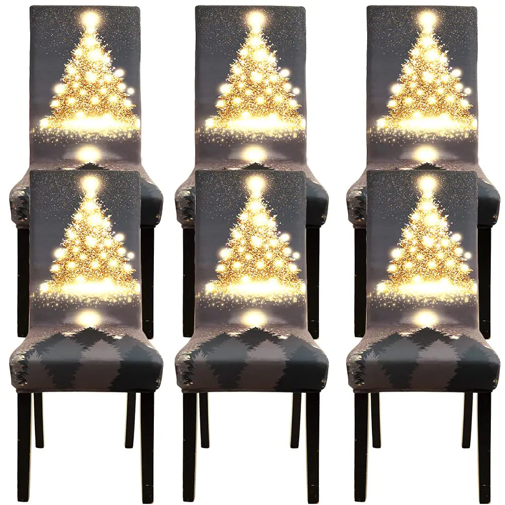 Festive Chair Cover 6 Pack - Stretch Fit for Dining Chairs