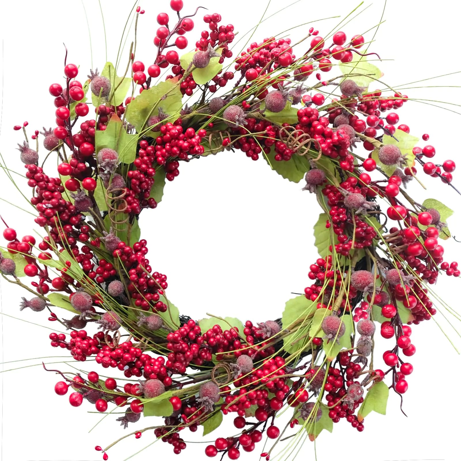 Bibelot 20" Festive Red Berry & Pine Wreath